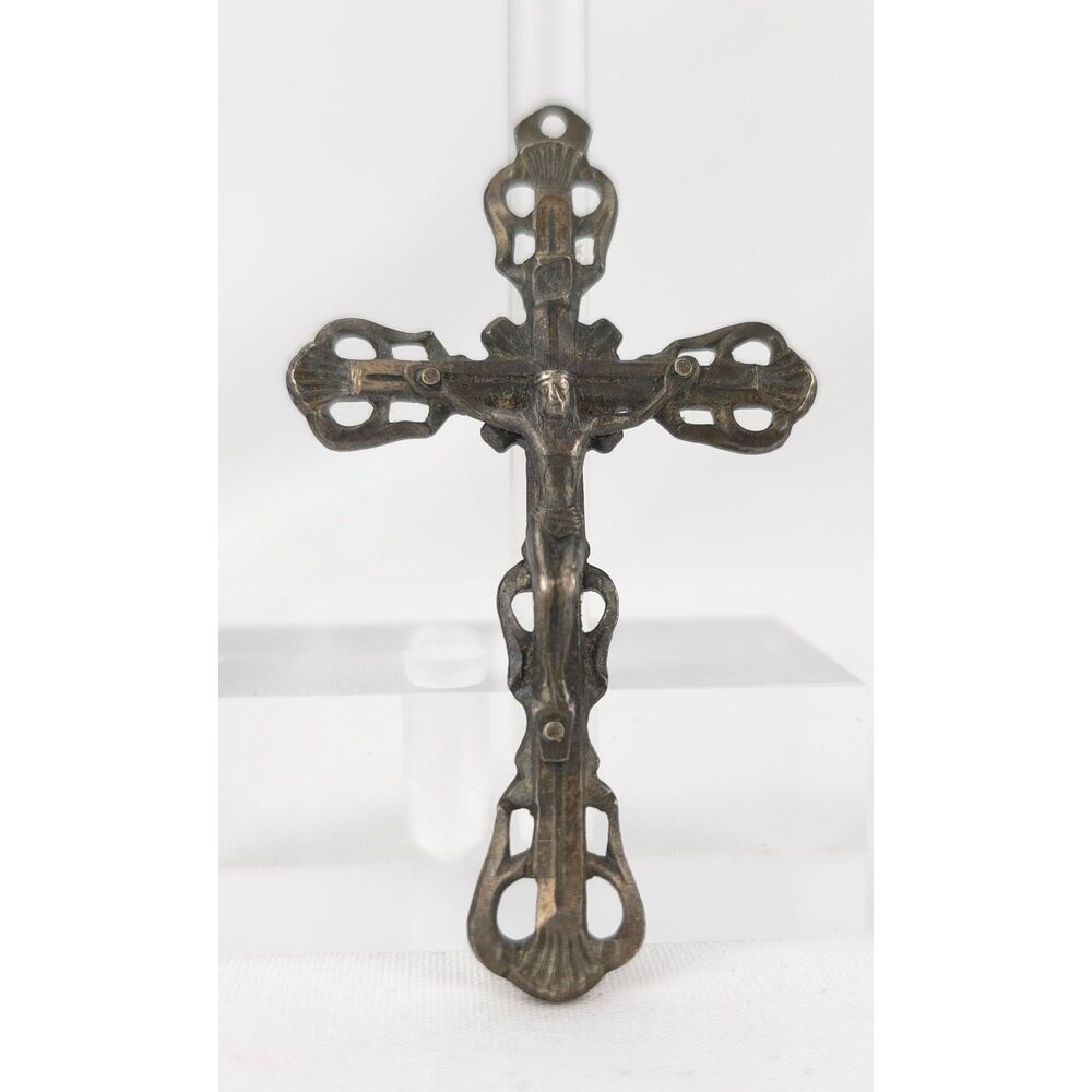 Italy Sterling Silver Vintage‎ Crucifix Cross Jesus Christ Religious